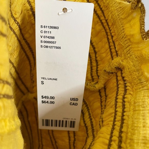 URBAN OUTFITTERS MARTA BABYDOLL SMOCKED YELLOW TANK SIZE SMALL NEW WITH TAG - Picture 6 of 7